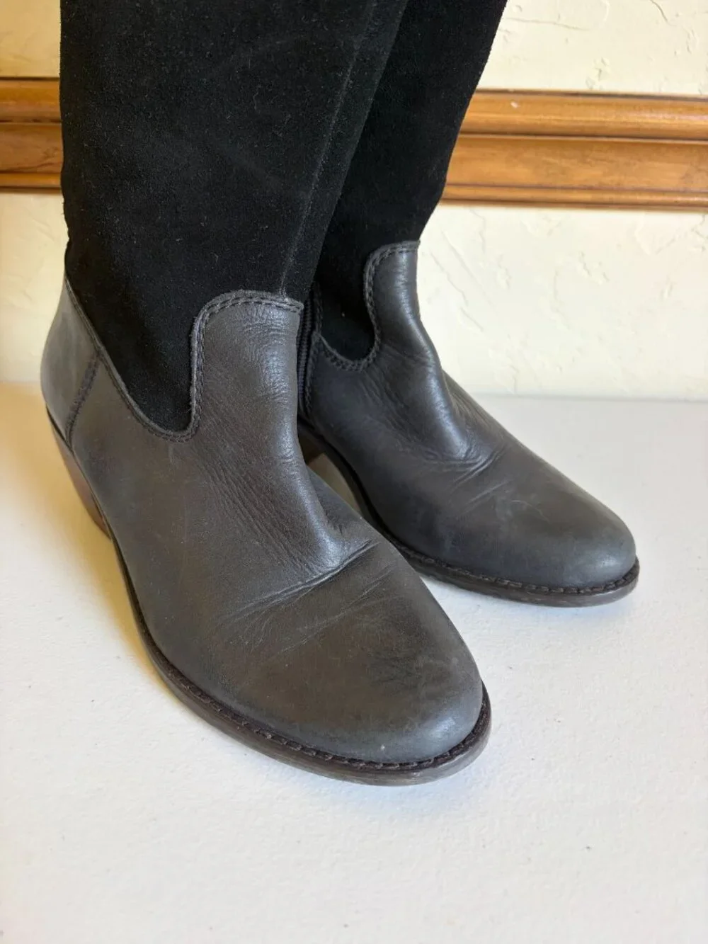 Lucky Brand 7M Komah Over the Knee Black Suede Leather Tall Boots